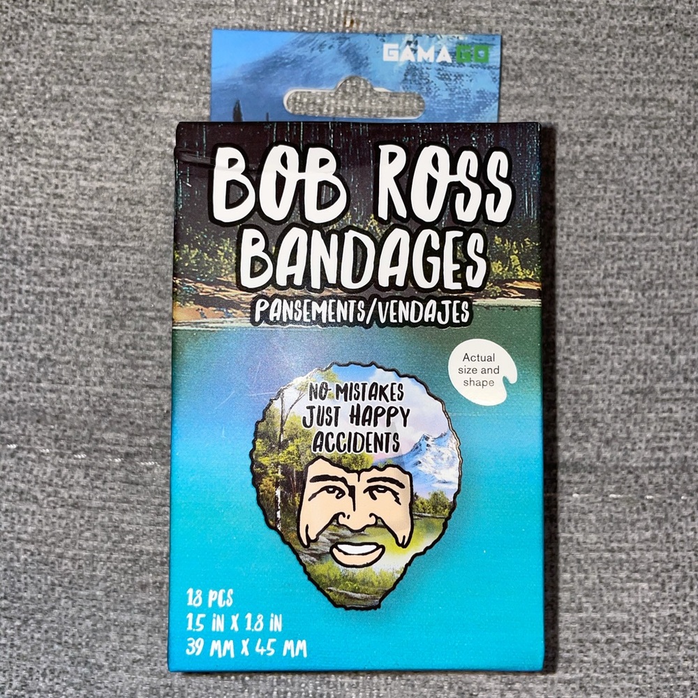 NIB Bob Ross Character Bandages 18 Count Fun Gift!
